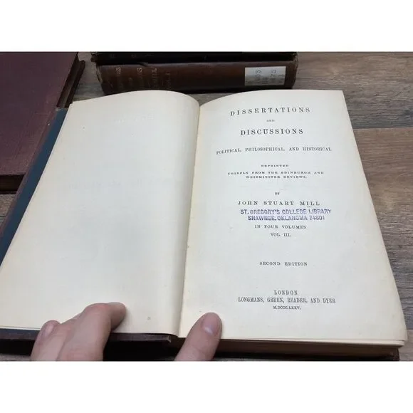 Dissertations and Discussions J.S. Mill Historical 4 Vol Set RARE‎